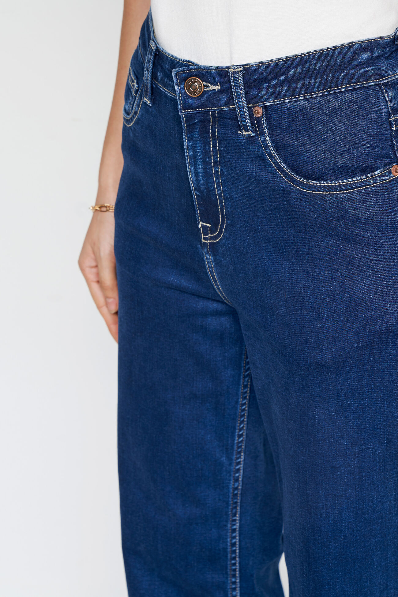 Dark Blue Solid Straight Bottom, Blue, image 4